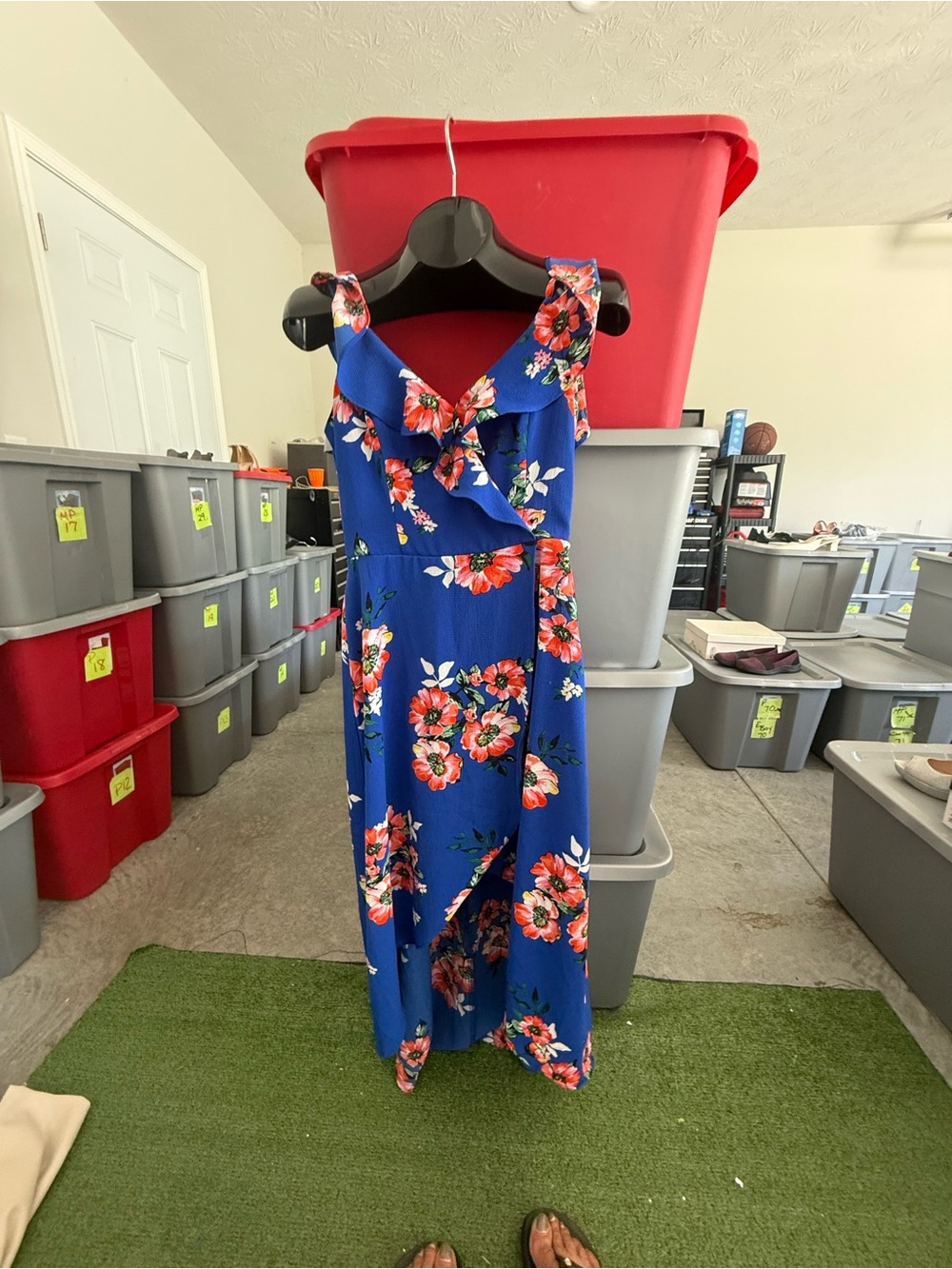 Royal Blue Floral Maxi Dress mp49